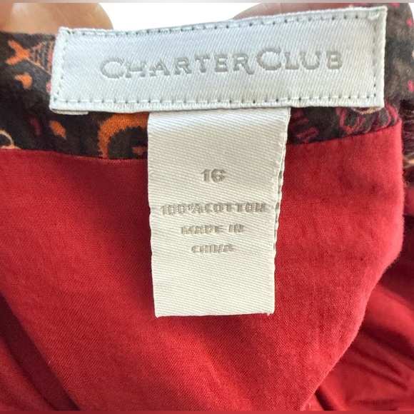 orange paisley boho hippie skirt with a smocked waistband by Charter Club - Picture 4 of 4